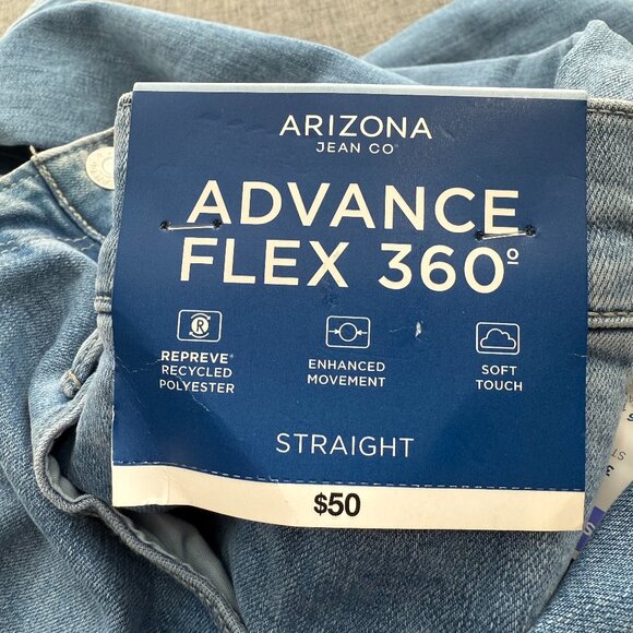NEW! Mens Arizona Straight Jeans $50 Advance Flex‎ 360 Cotton Blend 36X30 - Picture 2 of 13
